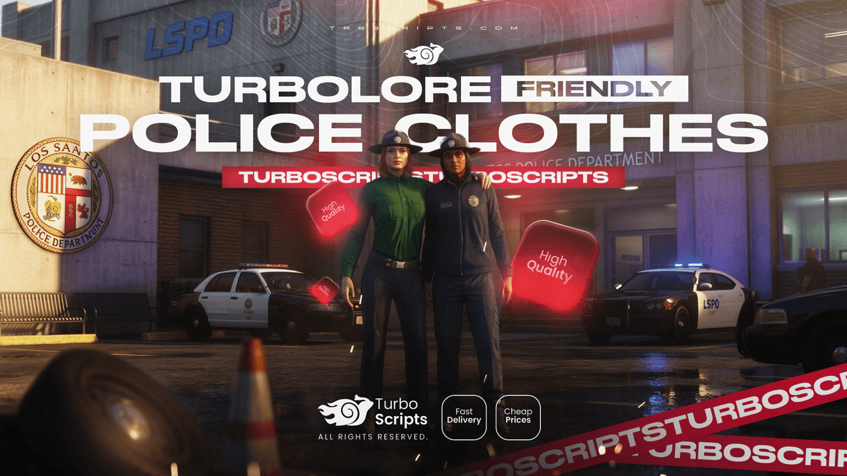 Turbo Scripts Police Vehicle + Clothing Pack Bundle
